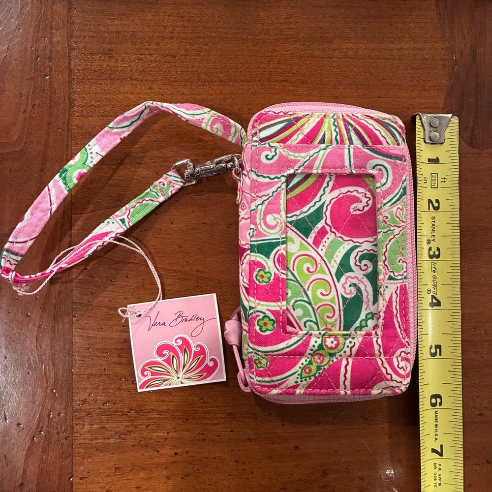 Vera Bradley Pink and Green Patterned Wristlet - Picture 4 of 5